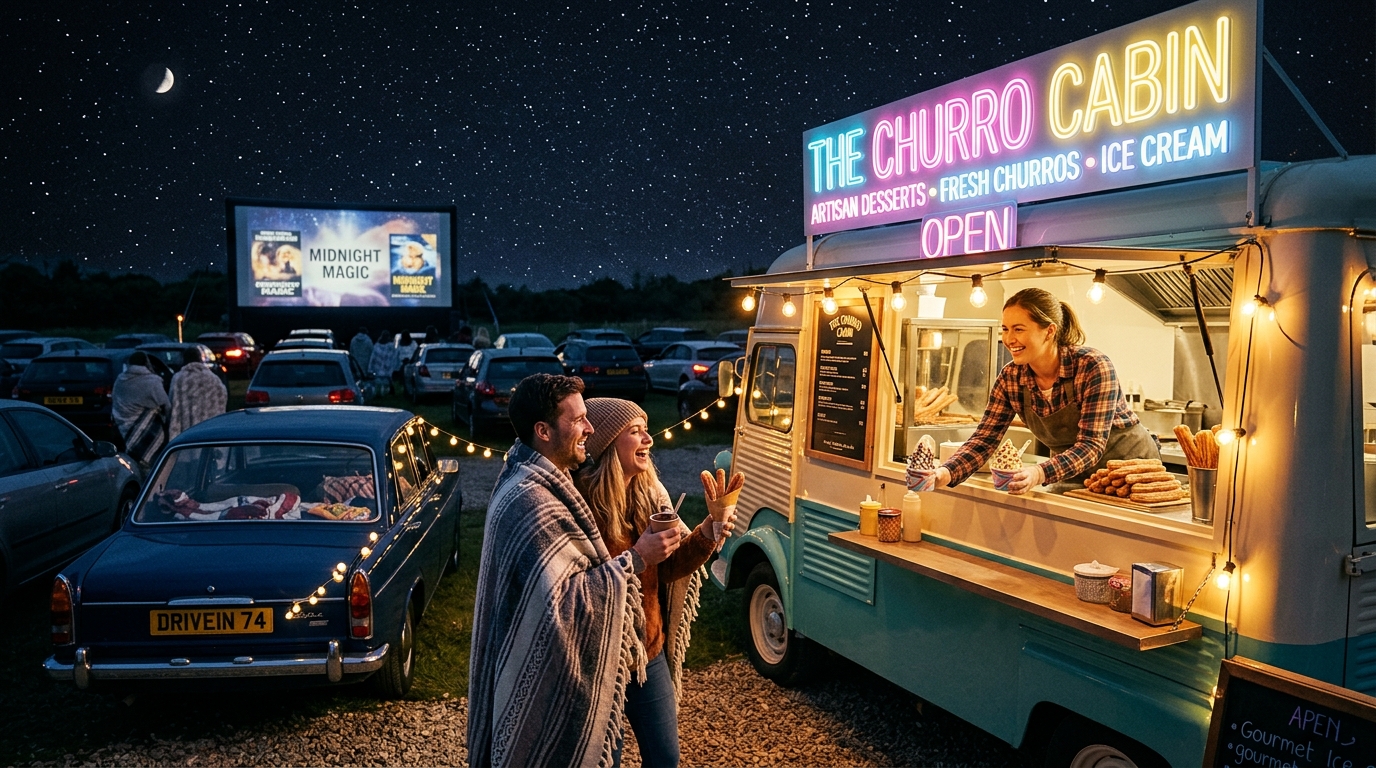 Artisan Desserts & Churros Food Truck at Drive-In Cinema