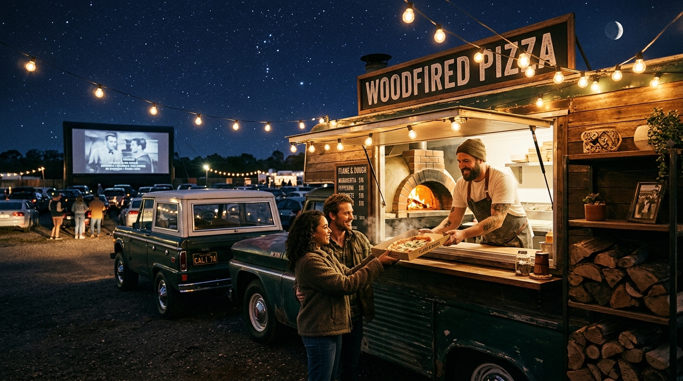 Woodfired Pizza Food Truck at Drive-In Cinema